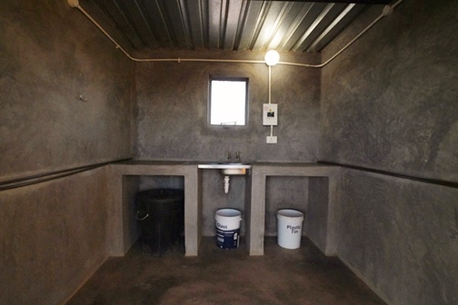 Diswashing facilities in private kitchen at Little Sossus Camping Sesriem