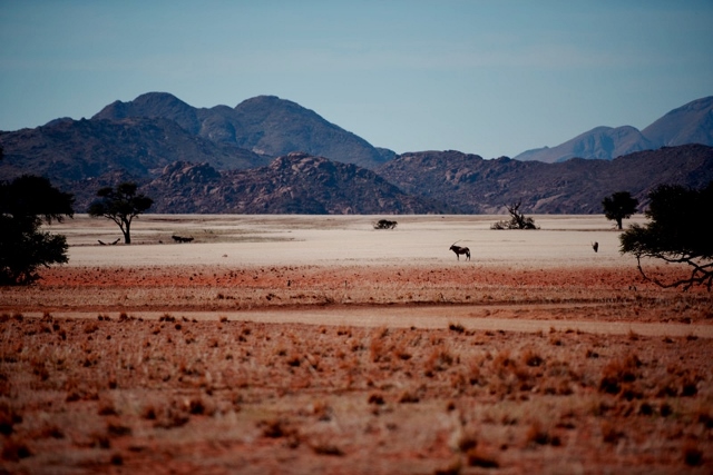 Beautiful view over the desert landscape at Little Sossus Camping Sesriem